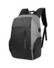 PU Backpack Laptop Travel Bag USB Port 15″ Grey – LB210